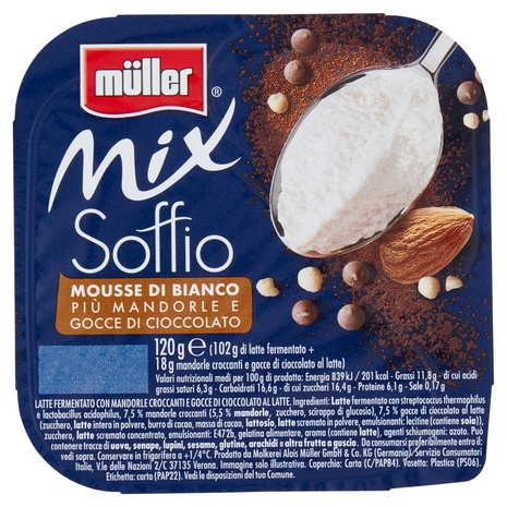 Mix Soffio Mousse di Bianco più Mandorle, 120 g